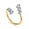 14K White and Yellow Gold Diamond Bypass Ladies Ring - 0.4 ct