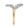14K White and Yellow Gold Diamond Bypass Ladies Ring - 0.4 ct