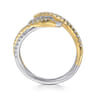 14K White and Yellow Gold Diamond Bypass Ladies Ring - 0.4 ct