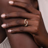 14K White and Yellow Gold Diamond Bypass Ladies Ring - 0.4 ct