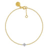 14K White and Yellow Gold Diamond Clover Bracelet - 0.04 ct