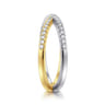 14K White and Yellow Gold Diamond Criss Cross Ring - 0.25 ct