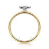 14K White and Yellow Gold Diamond Cross Ladies Ring - 0.07 ct