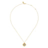 14K White and Yellow Gold Diamond Cut Pendant Necklace - 0.1 ct
