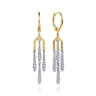 14K White and Yellow Gold Diamond Drop Chandelier Earrings - 0.5 ct