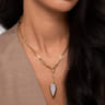 14K White and Yellow Gold Diamond Drop and Hollow Link Chain Y Knots Necklace - 1 ct