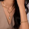 14K White and Yellow Gold Diamond Drop and Hollow Link Chain Y Knots Necklace - 1 ct