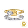 14K White and Yellow Gold Diamond Easy Stackable Ladies Ring - 0.3 ct