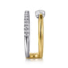 14K White and Yellow Gold Diamond Easy Stackable Ladies Ring - 0.3 ct