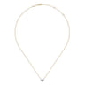 14K White and Yellow Gold Diamond Heart Pendant Necklace - 0.07 ct