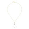 14K White and Yellow Gold Diamond Link Pendant Drop Necklace - 0.6 ct