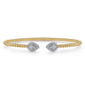 14K White and Yellow Gold Diamond Pear Shape Bujukan Bangle - 0.32 ct