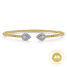 14K White and Yellow Gold Diamond Pear Shape Bujukan Bangle - 0.32 ct
