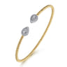 14K White and Yellow Gold Diamond Pear Shape Bujukan Bangle - 0.32 ct