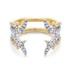 14K White and Yellow Gold Diamond Ring Enhancer