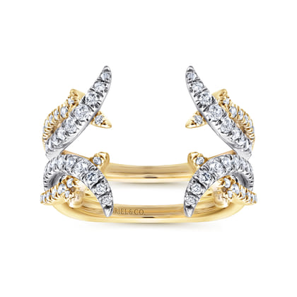 14K White and Yellow Gold Diamond Ring Enhancer