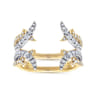 Enhancer Wedding Ring in 14k Yellow/white Gold with Round Natural Diamond at Gabriel & Co.