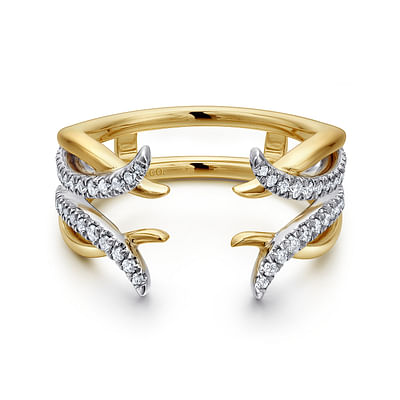 14K White and Yellow Gold Diamond Ring Enhancer