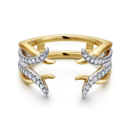 14K White and Yellow Gold Diamond Ring Enhancer