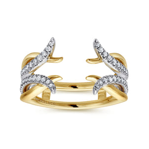 14K White and Yellow Gold Diamond Ring Enhancer