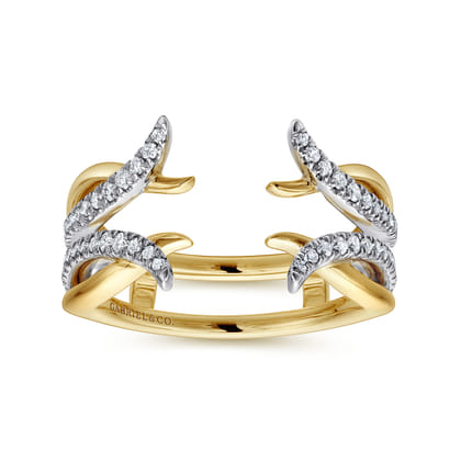14K White and Yellow Gold Diamond Ring Enhancer