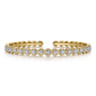 14K White and Yellow Gold Diamond Rope Bangle - 0.7 ct