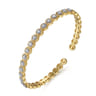 14K White and Yellow Gold Diamond Rope Bangle - 0.7 ct