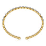 14K White and Yellow Gold Diamond Rope Bangle - 0.7 ct
