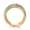14K White and Yellow Gold Diamond Rope Twisted Ladies Ring - 0.52 ct