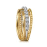 14K White and Yellow Gold Diamond Rope Twisted Ladies Ring - 0.52 ct