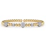 14K White and Yellow Gold Diamond Station Bujukan Split bangle - 1 ct