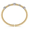 14K White and Yellow Gold Diamond Station Bujukan Split bangle - 1 ct