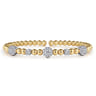 14K White and Yellow Gold Diamond Station Bujukan Split bangle - 1 ct