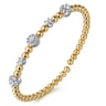 14K White and Yellow Gold Diamond Station Bujukan Split bangle - 1 ct