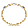 14K White and Yellow Gold Diamond Station Bujukan Split bangle - 1 ct