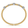 14K White and Yellow Gold Diamond Station Bujukan Split bangle - 1 ct
