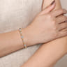 14K White and Yellow Gold Diamond Station Bujukan Split bangle - 1 ct