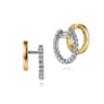 14K White and Yellow Gold Diamond Stuggies Earrings - 0.25 ct