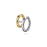 14K White and Yellow Gold Diamond Stuggies Earrings - 0.25 ct