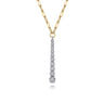 14K White and Yellow Gold Diamond Vertical Bar Link Necklace - 0.5 ct