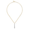 14K White and Yellow Gold Diamond Vertical Bar Link Necklace - 0.5 ct