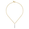 14K White and Yellow Gold Diamond Vertical Bar Link Necklace - 0.35 ct