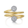 14K White and Yellow Gold Diamond Wrap Ladies Ring - 0.3 ct