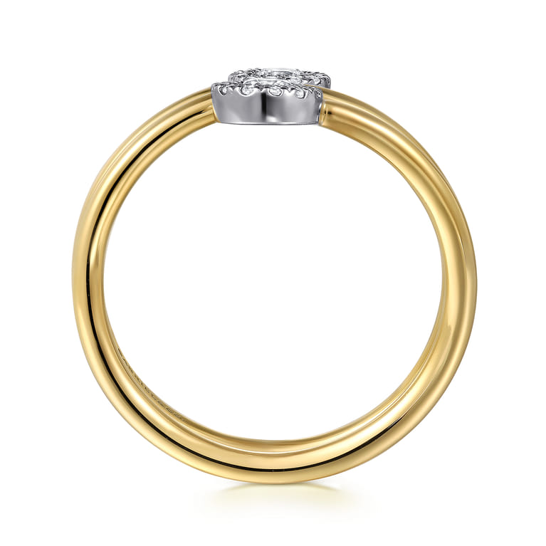 14K White and Yellow Gold Diamond Wrap Ladies Ring - 0.3 ct - Shot 2
