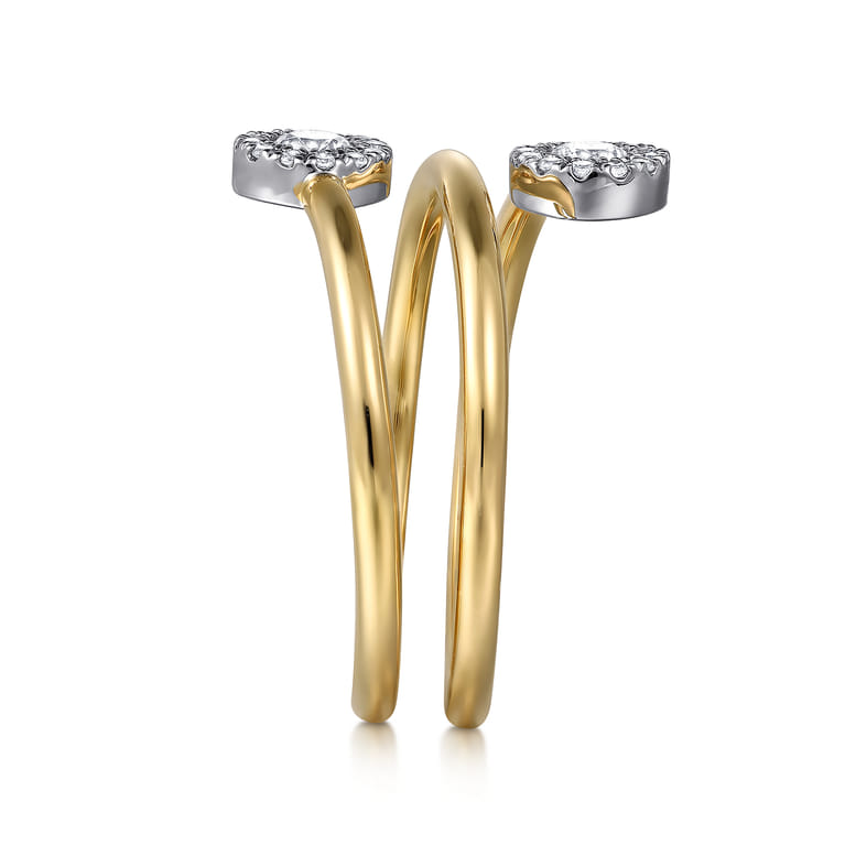 14K White and Yellow Gold Diamond Wrap Ladies Ring - 0.3 ct - Shot 4
