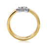 14K White and Yellow Gold Diamond Wrap Ladies Ring - 0.16 ct