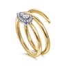14K White and Yellow Gold Diamond Wrap Ladies Ring - 0.16 ct