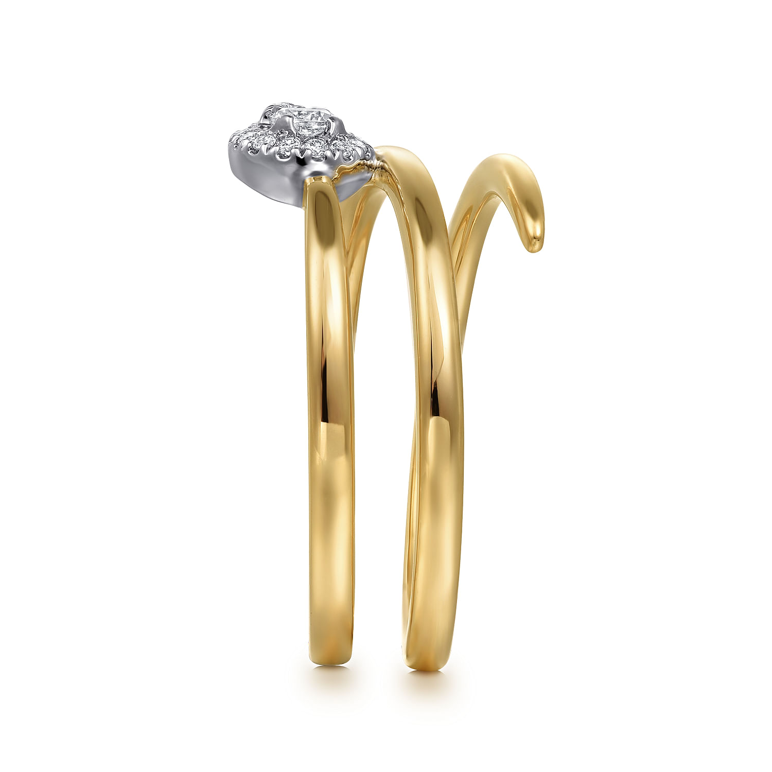 14K White and Yellow Gold Diamond Wrap Ladies Ring