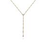 14K White and Yellow Gold Diamond Y Knots Necklace - 0.75 ct