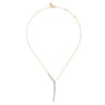 14K White and Yellow Gold Diamond Y Knots Necklace - 0.75 ct